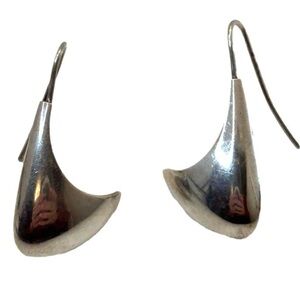 Modernist Sterling Silver Dangle Earrings Marked